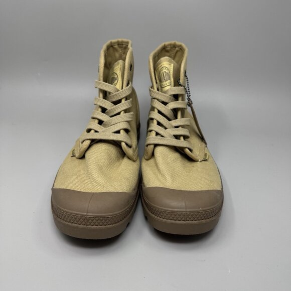 New NWOB Mens Palladium Pampa Hi Top Khaki Tan Canvas Shoes Sneakers Size 9.5 - Picture 4 of 7